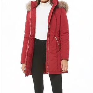 Faux Fur-Trim Quilted Jacket